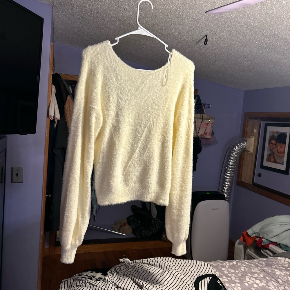 Off the shoulder sweater cream colored